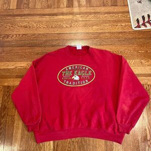 Distressed vintage eagle crew neck sweatshirt